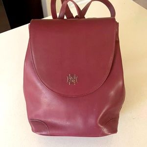NWT DOMINIE luxury The Tallia backpack color wine/gold lined 100% leather